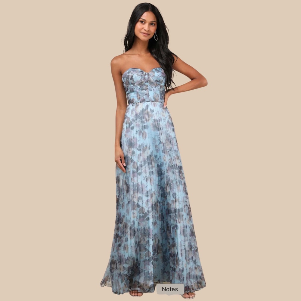 Floral Print Floor-Length Dress - S